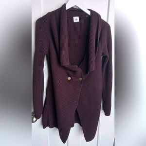 CAbi Burgundy Ribbed Cardigan